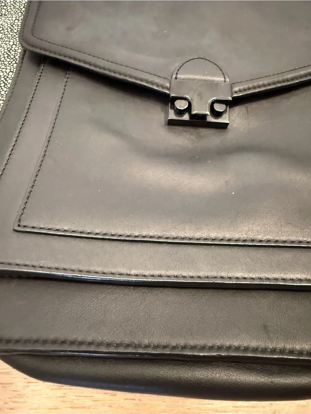 Loeffler Randall Black Leather Convertible Backpack or Crossbody Rare Bag